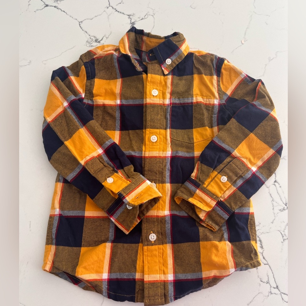Janie and Jack Plaid Flannel Button Down